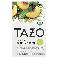 Tazo Teas, Organic Green Tea, Peachy Green, 20 Tea Bags, 1.4 oz (40 g)