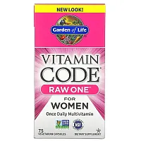 Garden of Life, Vitamin Code, RAW One, Once Daily Multivitamin for Women, 75 Vegetarian Capsules