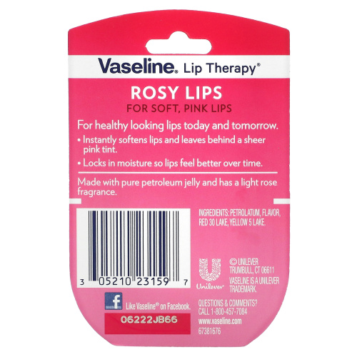 Vaseline, Бальзам для губ Lip Therapy, «Розовые губы», 7 г фото 3