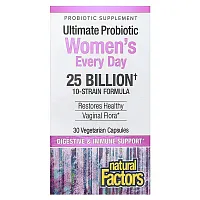 Natural Factors, Ultimate Probiotic Women&#x27;s Every Day, 25 Billion , 30 Vegetarian Capsules