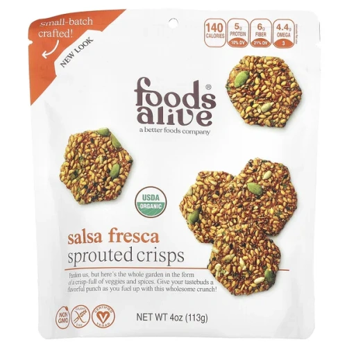 Foods Alive, Sprouted Crisps, Salsa Fresca, 4 oz (113 g)