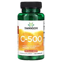 Swanson, C-500, 500 мг, 100 капсул