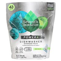 Seventh Generation, Power +, пакеты с моющим средством для посудомоечной машины, свежие цитрусовые, 43 упаковки, 774 г (1,7 фунта)