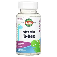 KAL, Dinosaurs, Vitamin D-Rex, Bubble Gum, 90 Chewables