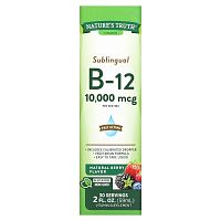 Nature's Truth, Сублингвальный витамин B12, натуральные ягоды, 10 000 мкг, 59 мл (2 жидк. Унции)