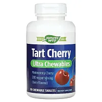 Nature&#x27;s Way, Tart Cherry, Ultra Chewable, Cherry, 1,200 mg, 90 Chewable Tablets (400 mg per Tablet)