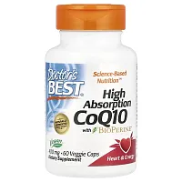 Doctor&#x27;s Best, High Absorption CoQ10 with BioPerine®, 400 mg, 60 Veggie Caps