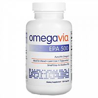 OmegaVia, ЭПК 500, чистая ЭПК омега-3, 120 капсул