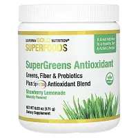 California Gold Nutrition, Superfoods, Supergreens Antioxidant, Strawberry Lemonade, 6.03 oz (171 g)