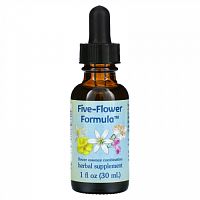 Flower Essence Services, Five-Flower Formula, смесь цветочных эссенций, 30 мл (1 жидк. унция)