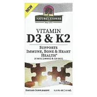 Nature&#x27;s Answer, Vitamin D3 &amp; K2, 0.5 fl oz (15 ml)