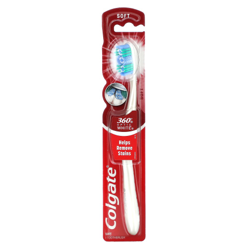 Colgate, 360 Optic White, мягкая, 1 зубная щетка