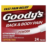 Goody&#x27;s, Back &amp; Body Pain Powder, Caffeine Free, 24 Packs