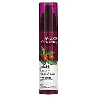 Avalon Organics, Wrinkle Therapy, With CoQ10 &amp; Rosehip, Night Creme, 1.75 oz (50 g)