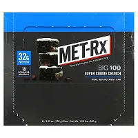 MET-Rx, Big 100, Meal Replacement Bar, Super Cookie Crunch, 9 Bars, 3.52 oz (100 g) Each