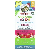 MaryRuth&#x27;s, Organic Kids Multivitamin Liposomal, Ages 4-13 Years, Strawberry, Cherry, Vanilla, 14 Pouches, 0.5 fl oz (15 ml) Each