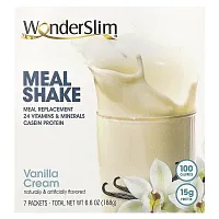 WonderSlim, Meal Shake, Vanilla Cream, 7 Packets, 27 g Each