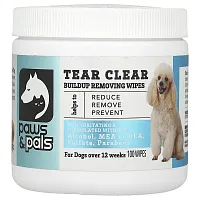 Paws &amp; Pals, Tear Clear, Buildup Removing Wipes, For Dogs, 100 Wipes