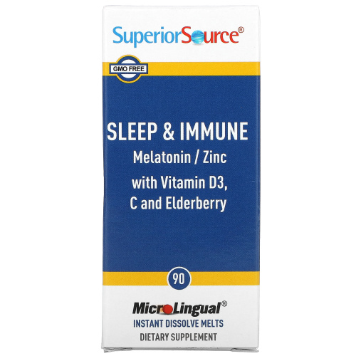 Superior Source, Sleep & Immune, 90 MicroLingual Instant Dissolve Melts