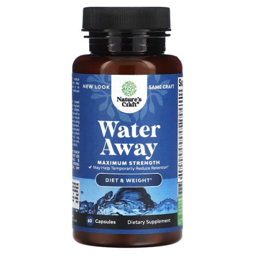 Nature&#x27;s Craft, Water Away, Maximum Strength, 60 Capsules