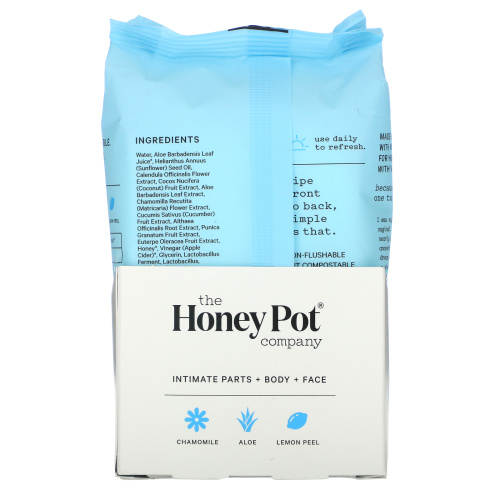 The Honey Pot Company, Sensitive Wipes, 30 Count фото 2