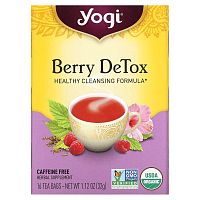 Yogi Tea, Berry DeTox, ягодный чай, без кофеина, 16 чайных пакетиков, 32 г (1,12 унции)