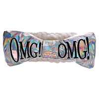 Double Dare, OMG! Reversible Mega Hair Band, White Plush & Rainbow Platinum, 1 Piece