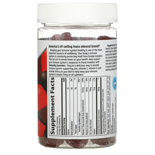 Trace Minerals Research, Complete Immunity Gummies, Cherry, 60 Gummies фото 2