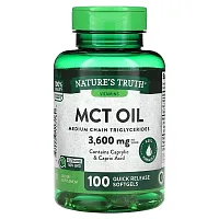 Nature&#x27;s Truth, Vitamins, MCT Oil, 3,600 mg, 100 Quick Release Softgels (1,200 mg per Softgel)