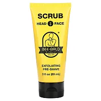 Bee Bald, Scrub Head &amp; Face, Exfoliating Pre-Shave, 3 fl oz (89 ml)