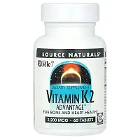 Source Naturals, Vitamin K2, 2,200 mcg, 60 Tablets