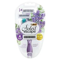 BIC, Soleil Escape, Women&#x27;s Disposable Razors, Lavender &amp; Eucalyptus, 4 Razors