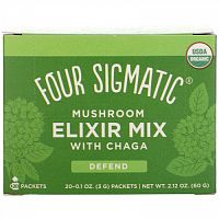 Four Sigmatic, Mushroom Elixir Mix with Chaga, 20 Packets, 0.1 oz (3 g) Each