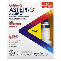 ASTEPRO, Children&#x27;s Allergy, Antihistamine Nasal Spray, Age 6+, Fragrance-Free, 0.37 fl oz (11 ml)