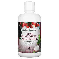 LifeTime Vitamins, Life&#x27;s Basics, 4-In-1 Superfruit Juice Blend, Acai, Mangosteen, Noni &amp; Goji, 32 fl oz (946 ml)