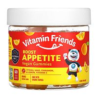 Vitamin Friends, Boost Appetite Vegan Gummies, Orange, 60 Pectin Gummies