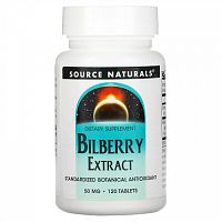 Source Naturals, экстракт черники, 50 мг, 120 таблеток