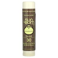 Sun Bum, Солнцезащитный бальзам для губ, SPF 30, кокос, 4,25 г (0,15 унции)