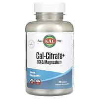 KAL, Cal-Citrate+ D3 &amp; Magnesium, 120 Tablets