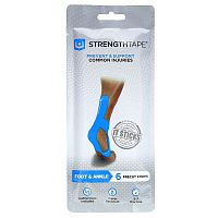 Strengthtape, Kinesiology Tape Kit, Foot &amp; Ankle, 6 Precut Strips