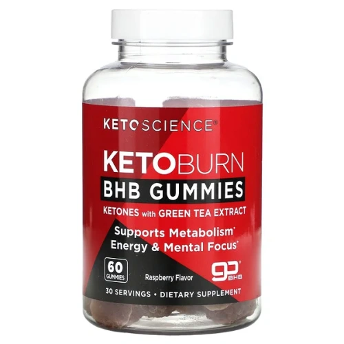 Keto Science, Keto Burn BHB Gummies, Raspberry, 60 Gummies