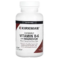 Kirkman Labs, Chewable Vitamin B-6 with Magnesium, Natural Tropical Fruit Punch, 120 Tablets