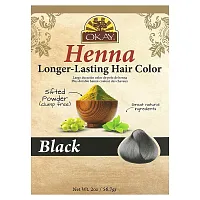 Okay Pure Naturals, Henna, Longer-Lasting Hair Color, Black , 2 oz (56.7 g)