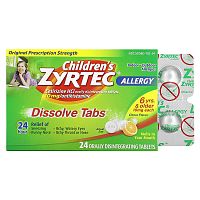 Zyrtec, Children&#x27;s Allergy, Dissolve Tabs, 6+ Years, Citrus, 10 mg, 24 Orally Disintegrating Tablets