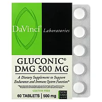 DaVinci Laboratories of Vermont, Gluconic DMG , 500 mg, 60 Tablets