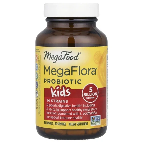 MegaFood, Kids Probiotic, MegaFlora, 5 Billion CFU, 60 Capsules