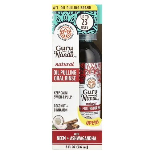 GuruNanda, Natural Oil Pulling Oral Rinse, Coconut + Cinnamon, 8 fl oz (237 ml)