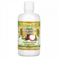 Dynamic Health, Mangosteen Gold, сертифицированный органический 100% сок мангостана, 946 мл (32 жидк. унции)