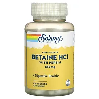 Solaray, High Potency Betaine HCl with Pepsin, 650 mg, 100 VegCaps