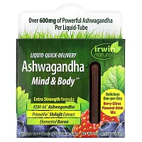 Irwin Naturals, Ashwagandha Mind &amp; Body, Berry-Citrus, 10 Liquid-Tubes, 3.38 fl oz (100 ml)